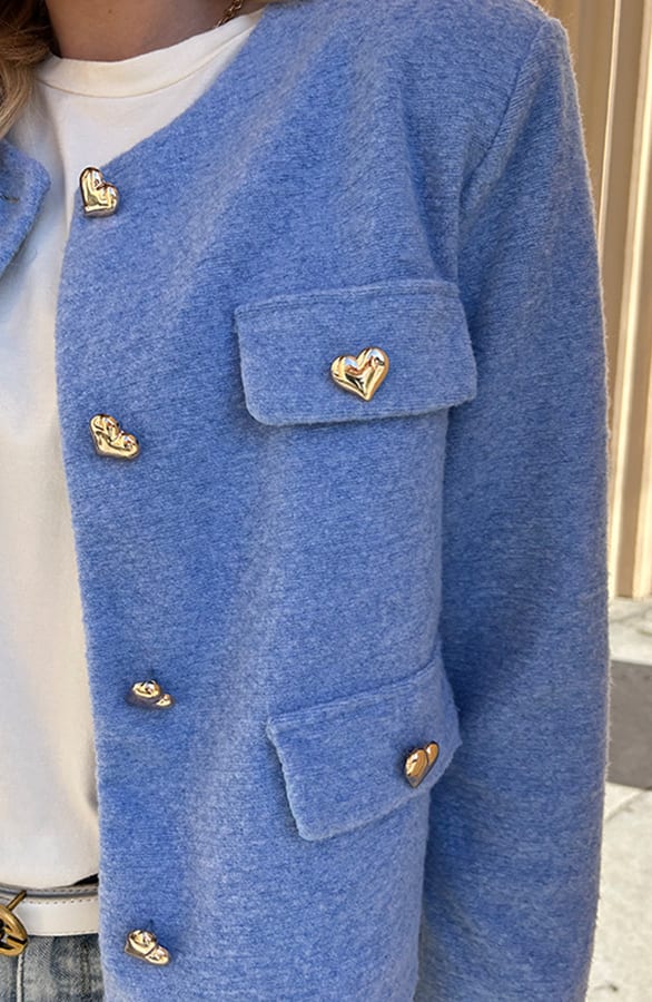 Heart Cardigan Jacket Kourtney Baby Blue – shoparchief — foto 9