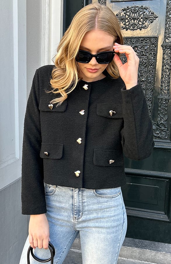 Heart Cardigan Jacket Kourtney Zwart – shoparchief — foto 6
