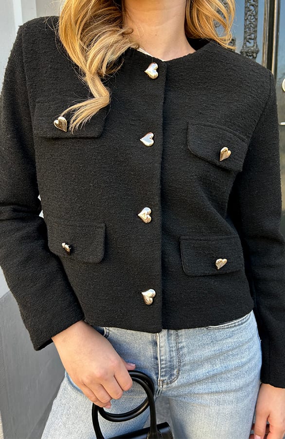 Heart Cardigan Jacket Kourtney Zwart – shoparchief — foto 3