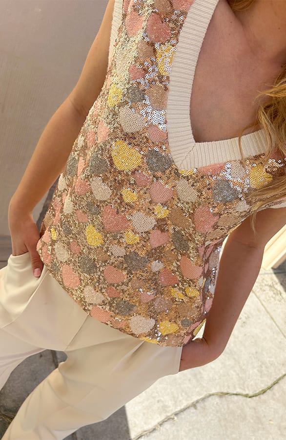 Knitted Pailletten Hearts Top Xina – shirts & tops — foto 6