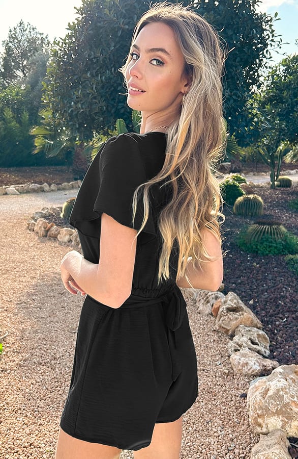 Knopen Playsuit Karlyn Zwart – shoparchief — foto 2