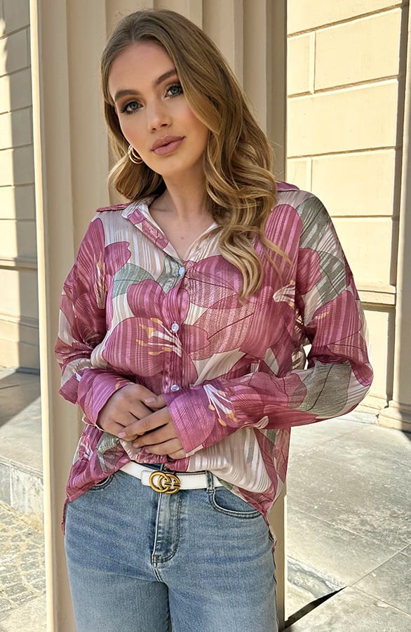 Luxury Floral Bouse Kate Dust Roze – shoparchief