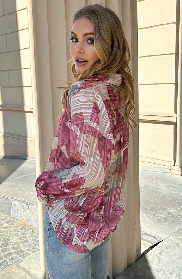 Luxury Floral Bouse Kate Dust Roze – shoparchief — foto 3
