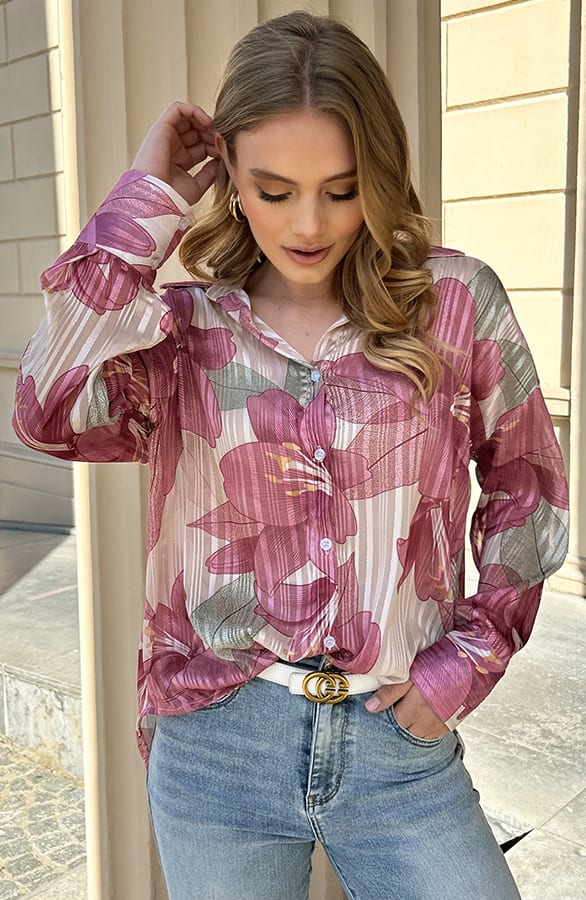 Luxury Floral Bouse Kate Dust Roze – shoparchief — foto 6