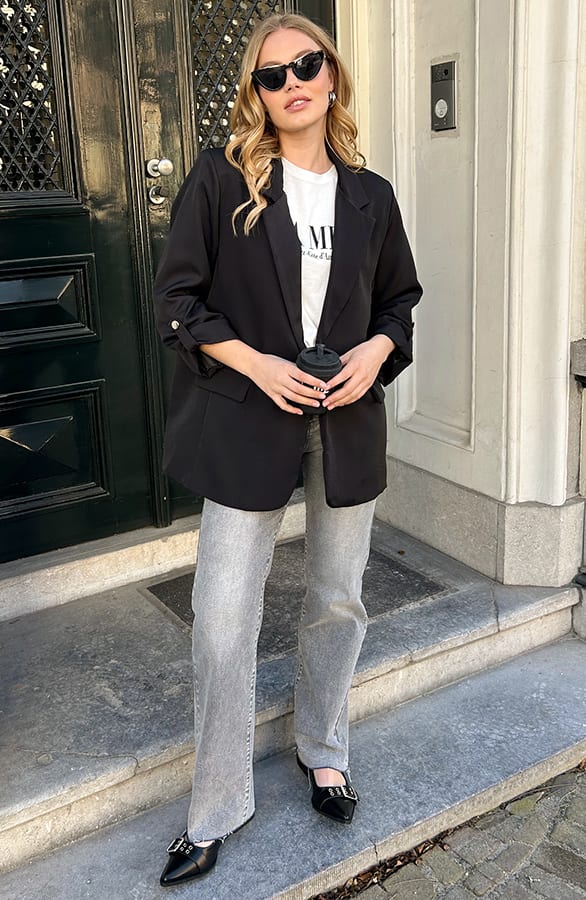 Oversized Blazer Fianna Zwart – shoparchief — foto 9