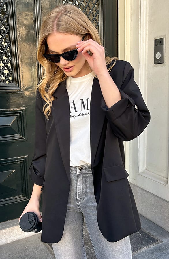 Oversized Blazer Fianna Zwart – shoparchief — foto 6