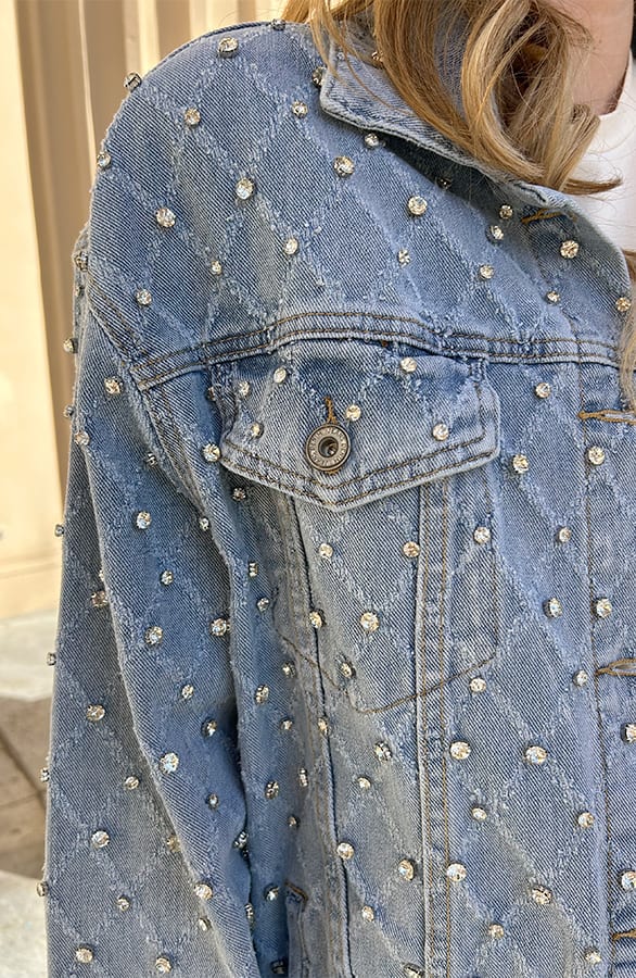 Oversized Denim Jacket Strass Isabeau Blue – shoparchief — foto 6