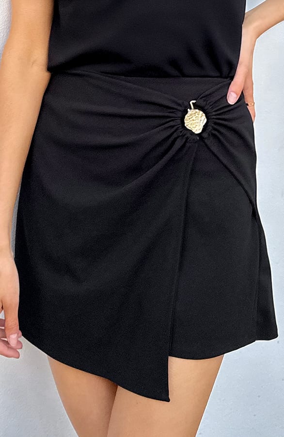 Shell Wrap Scuba Skort Laylee Zwart – shoparchief
