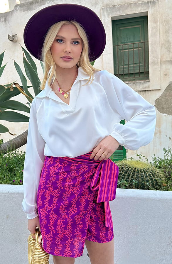Silk Oversized Blouse Xenna Offwhite – kleding — foto 12