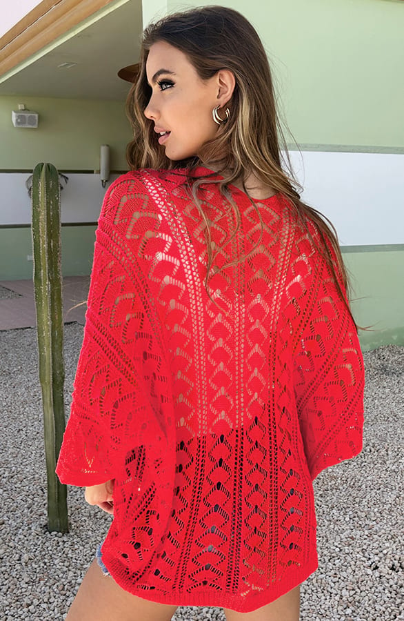 Soft Ibiza Cardigan Beau Koraal – shoparchief — foto 2