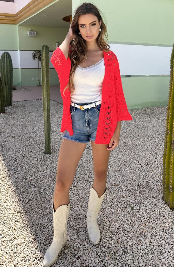 Soft Ibiza Cardigan Beau Koraal – shoparchief — foto 3