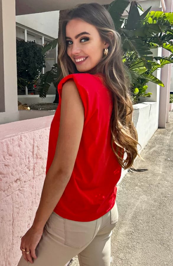 Top Schoudervulling Jade Rood – shoparchief — foto 3
