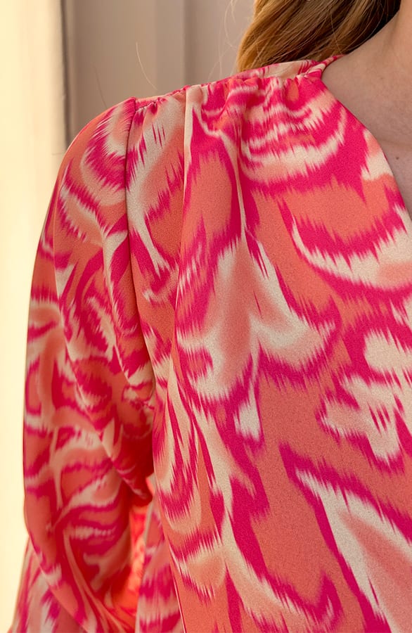 V-Hals Blouse Print Koraal – kleding — foto 6