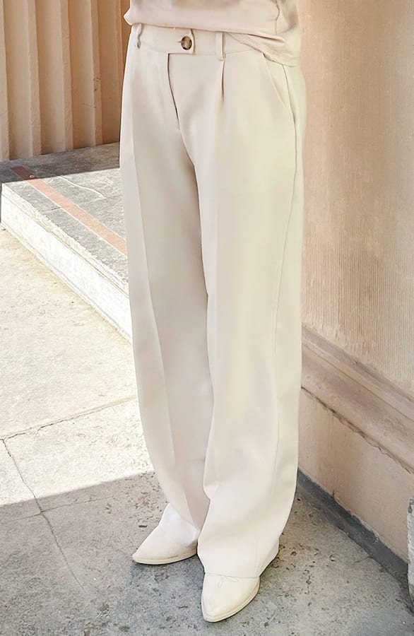 Wide Leg Limited Pants Beige – broeken — foto 2