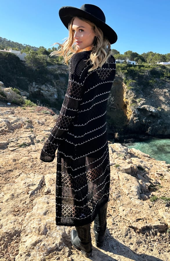 Gehaakte Cardigan Stripe Black – shoparchief — foto 3