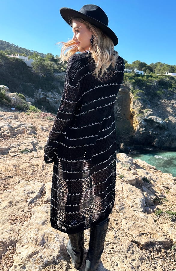 Gehaakte Cardigan Stripe Black – shoparchief — foto 9