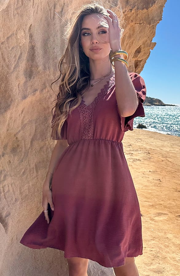 Open Back Lace Jurk Dust Roze – shoparchief — foto 5