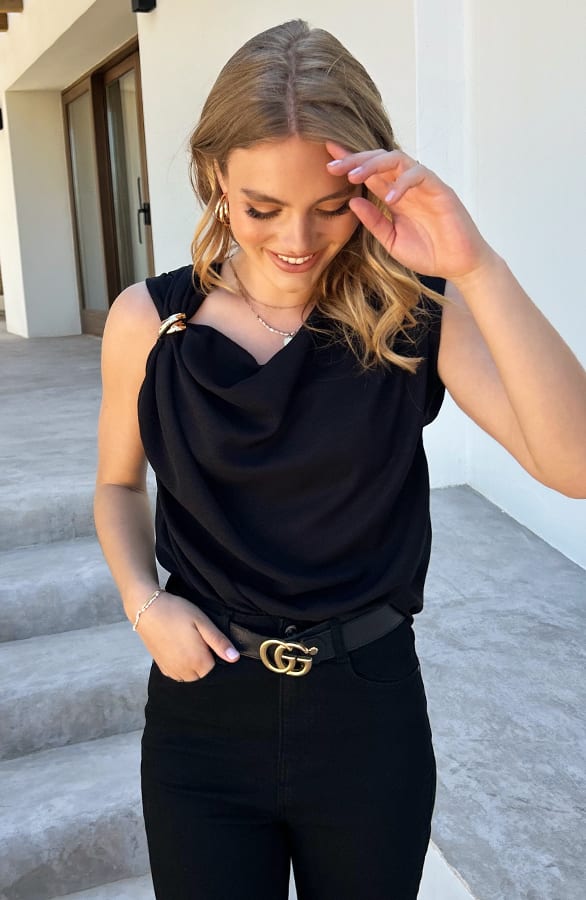 A Symmetric Waterval Top Zwart – shirts & tops — foto 6