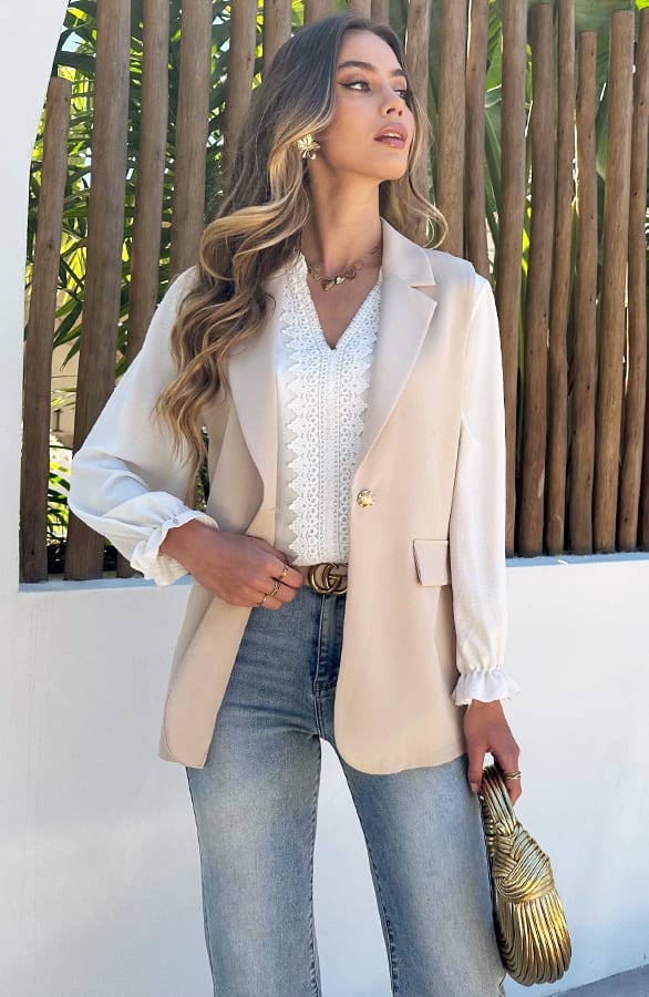 Blazer Gilet Sally Beige – vesten — foto 4