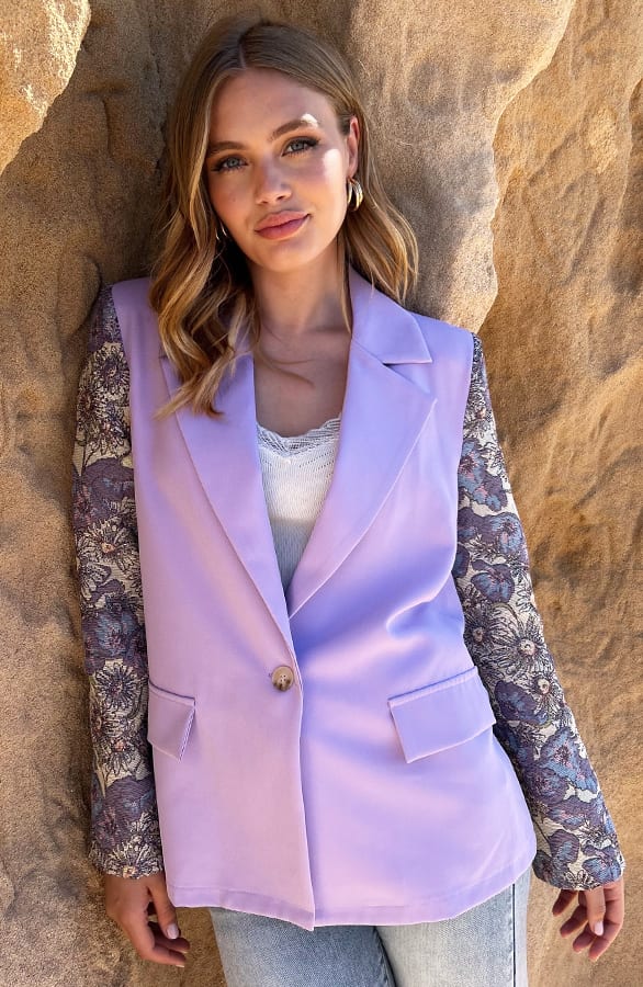 Bloemen Blazer Flora Lila – blazers
