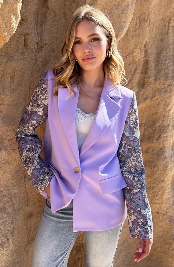 Bloemen Blazer Flora Lila – blazers — foto 6