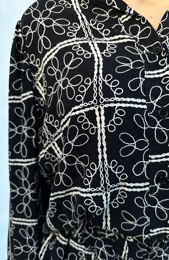 Blouse Met Details Djedi Flower Black – shoparchief — foto 7