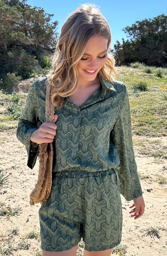 Bohemian Chevron Blouse Army – shoparchief — foto 8