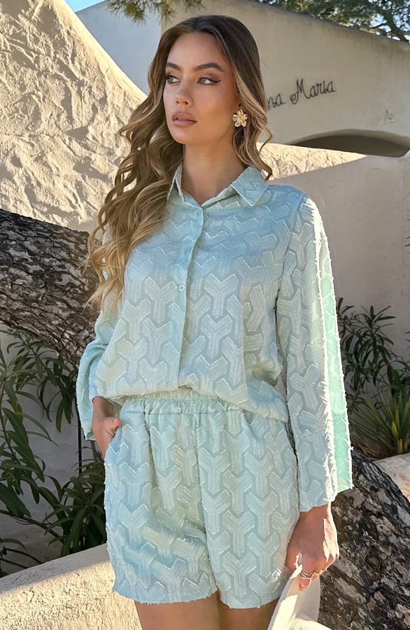 Bohemian Chevron Blouse Mint – shoparchief — foto 6