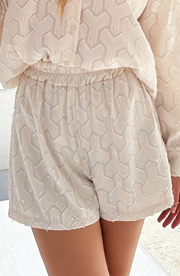 Bohemian Chevron Short Beige – shoparchief — foto 5