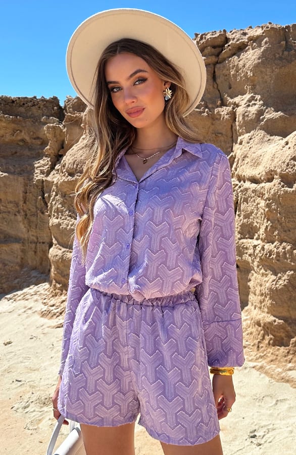 Bohemian Chevron Short Lila – shoparchief — foto 6