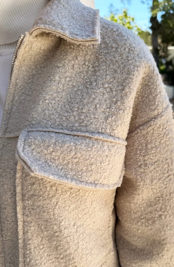 Bomber Jasje Bouclé Celine Beige – jassen — foto 8