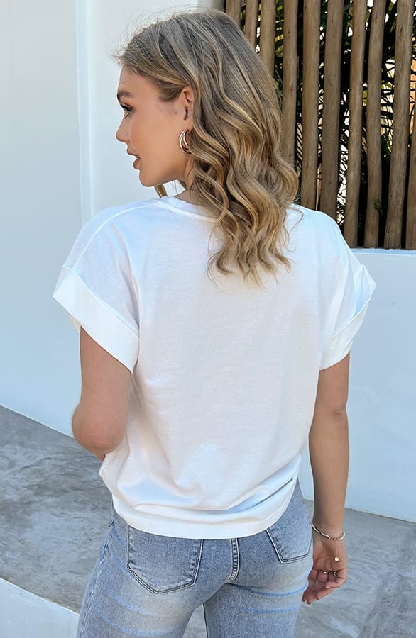 Chillies Basic T-Shirt Eve Ecru – shoparchief — foto 3