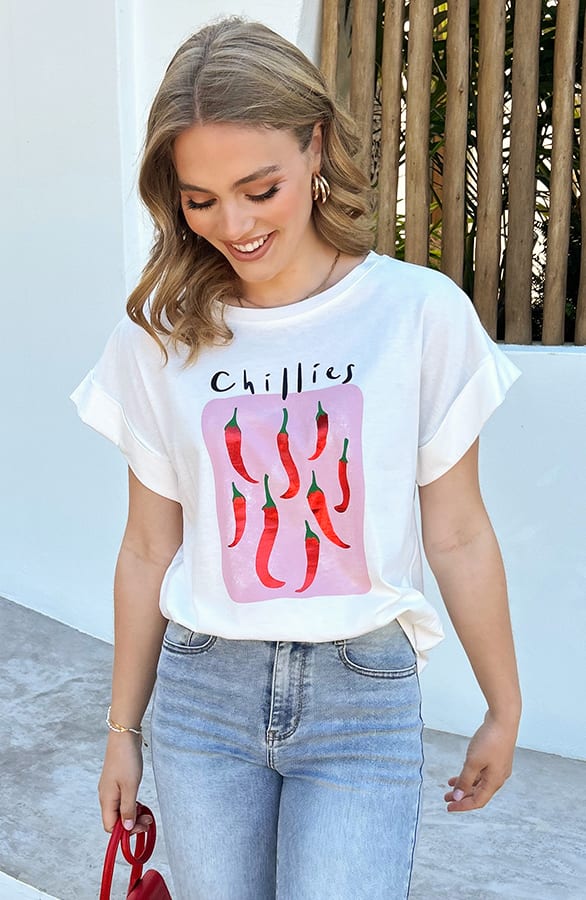 Chillies Basic T-Shirt Eve Ecru – shoparchief — foto 5