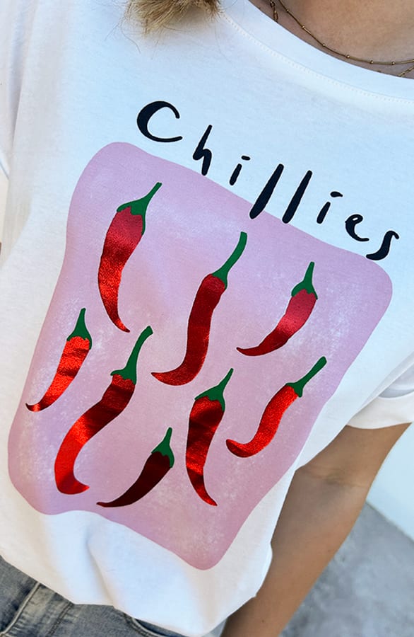 Chillies Basic T-Shirt Eve Ecru – shoparchief — foto 7
