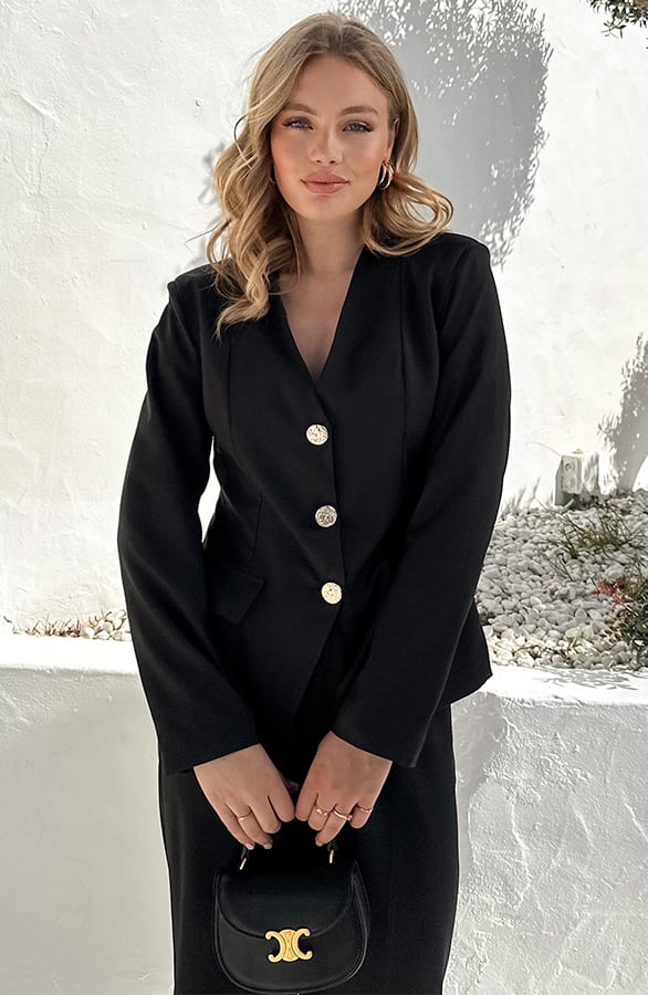 Classic Muse Taille Blazer Zwart – shoparchief — foto 4