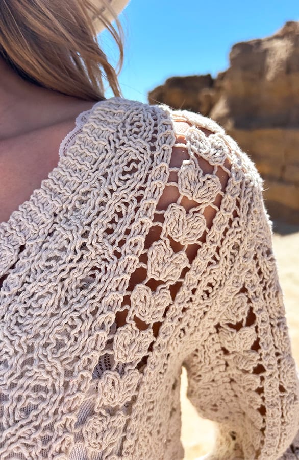 Crochet Long Sleeve Top Beige – shirts & tops — foto 8