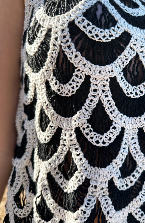Crochet Top Aimee Zwart Beige – shoparchief — foto 4
