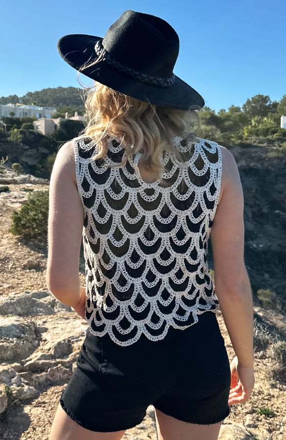 Crochet Top Aimee Zwart Beige – shoparchief — foto 2