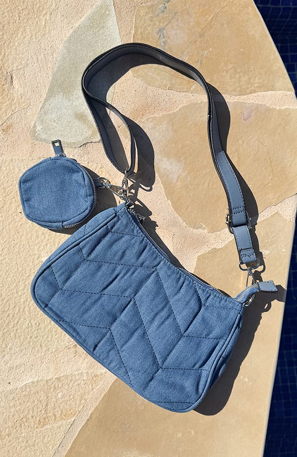 Denim Crossbody Tas Blauw – shoparchief — foto 2