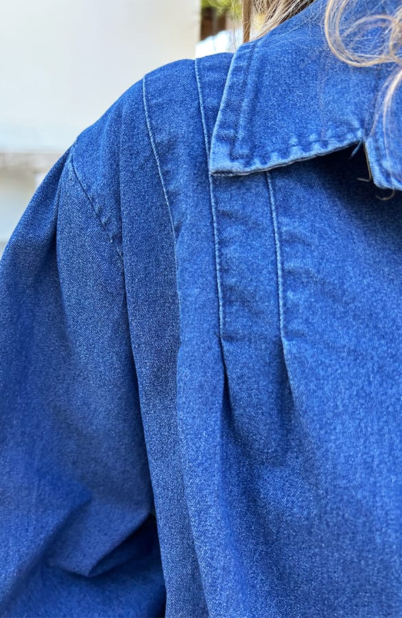 Denim Pofmouw Blouse Roxanna – kleding — foto 5