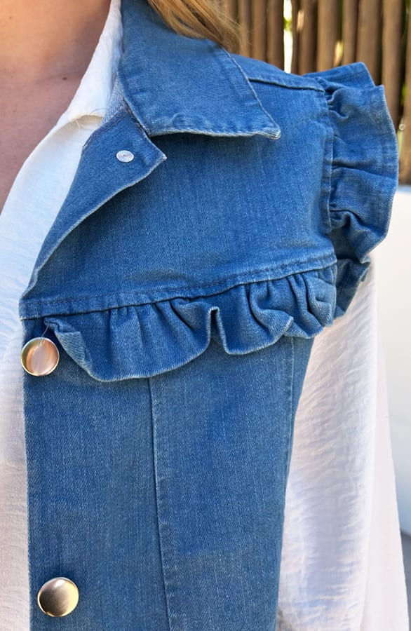 Denim Ruffle Gilet Heather Blue – shoparchief — foto 5