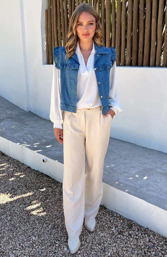 Denim Ruffle Gilet Heather Blue – shoparchief — foto 10
