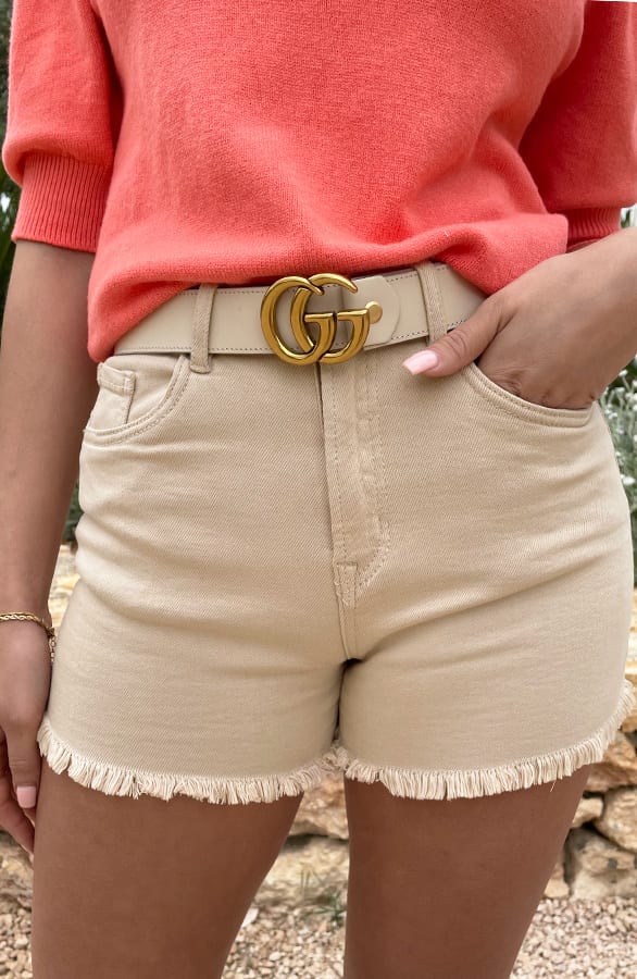 Denim Shorts Pip Beige