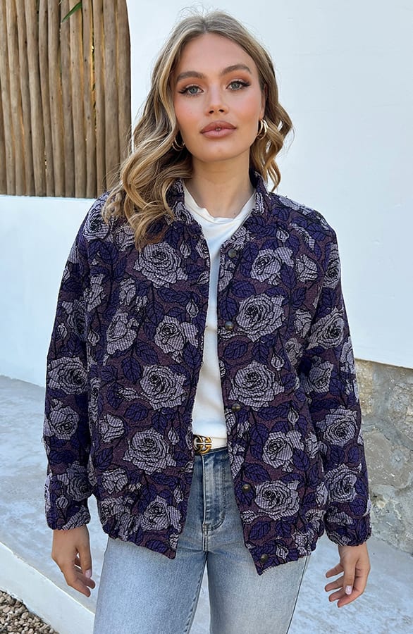 Elegant Bloemen Bomber Mara Lila – shoparchief — foto 5