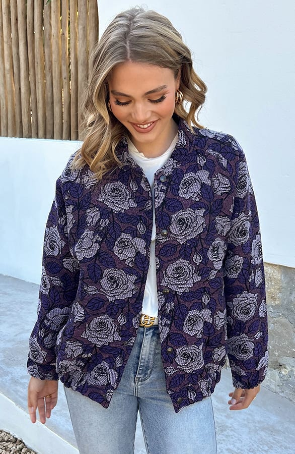 Elegant Bloemen Bomber Mara Lila – shoparchief — foto 4