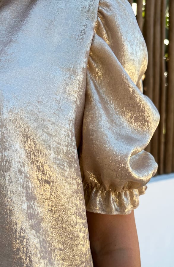 Elegant Pofmouw Top Metallic Gold – shirts & tops — foto 6