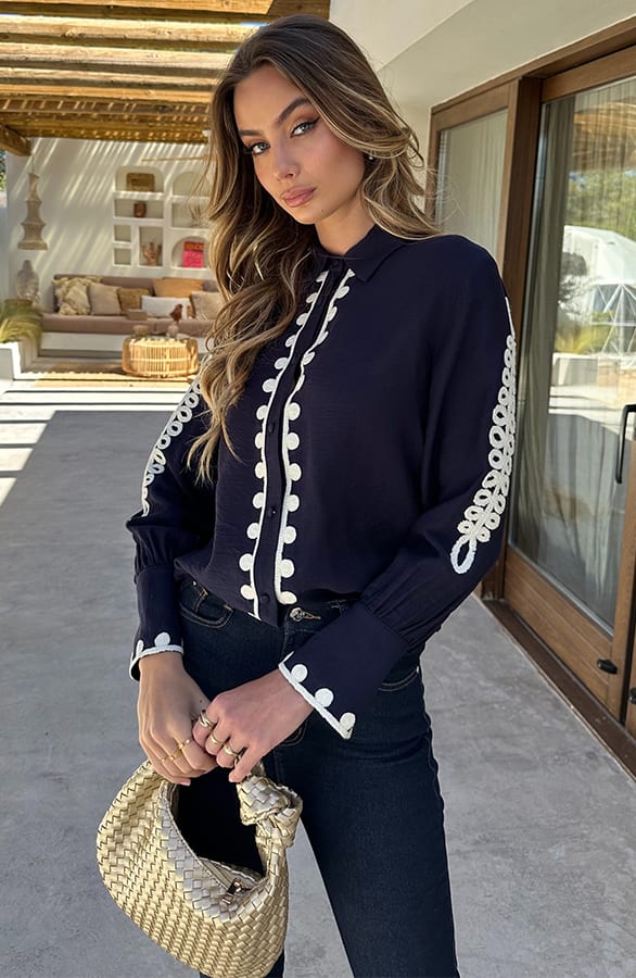 Embroidery Oversized Blouse Danouk Marine – kleding — foto 2