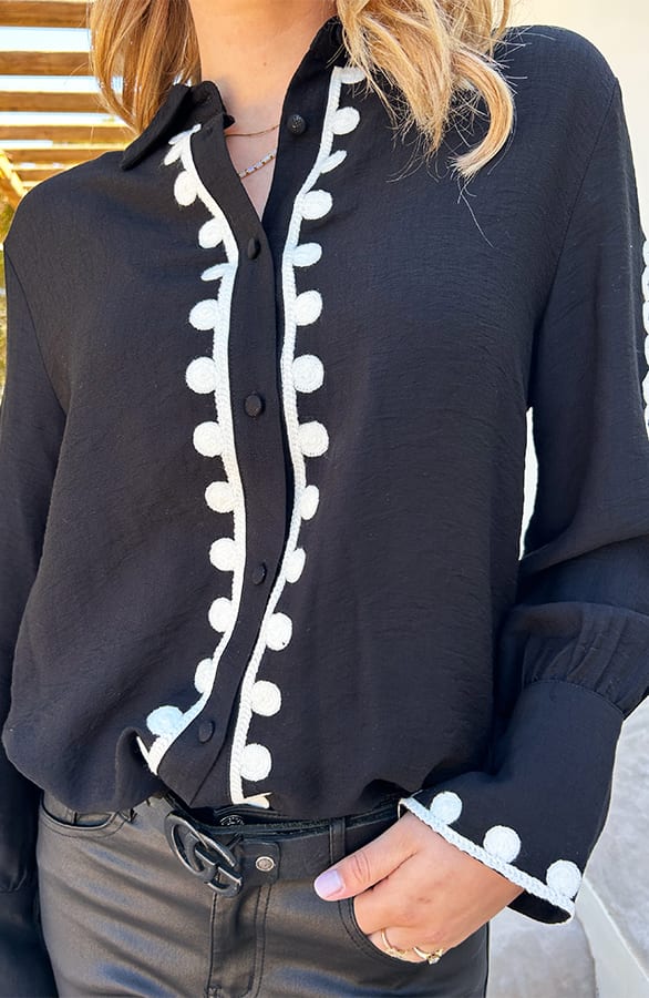 Embroidery Oversized Blouse Danouk Zwart – kleding — foto 13