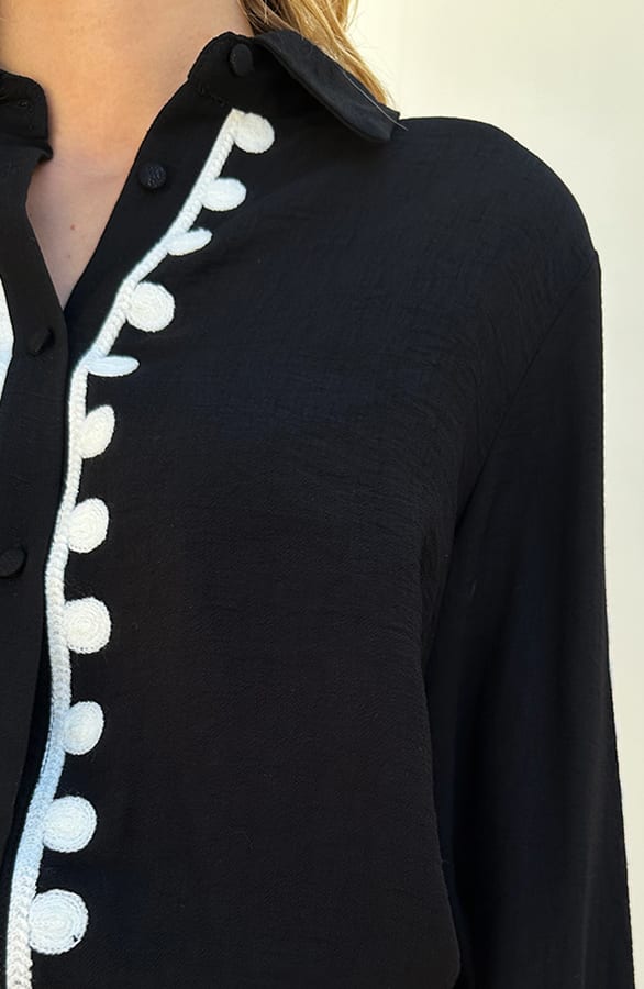 Embroidery Oversized Blouse Danouk Zwart – kleding — foto 7