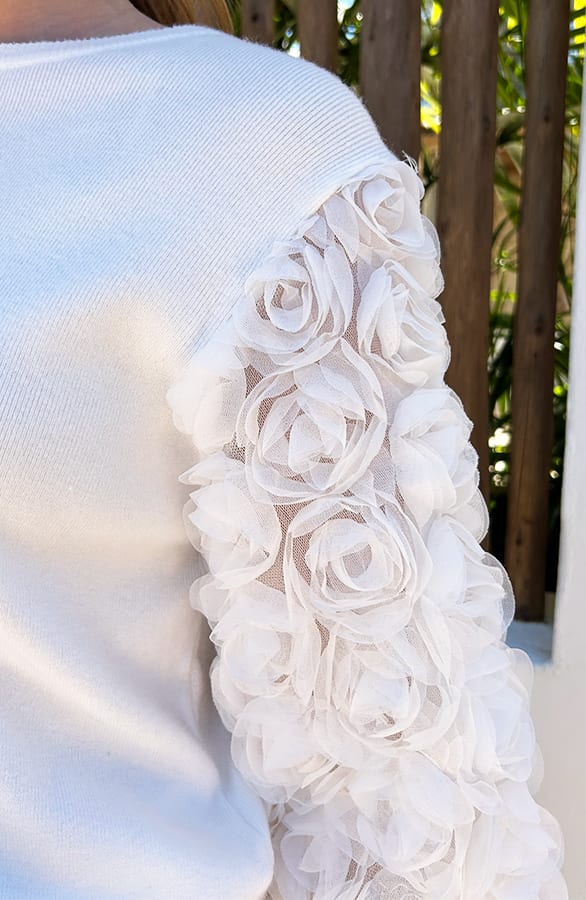 Flower Sleeve Sweater Isabo Ecru – shoparchief — foto 5